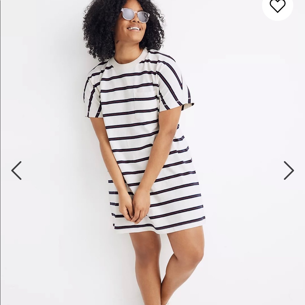 Madewell Tomboy Pocket Tee Dress in Stripe Size XS